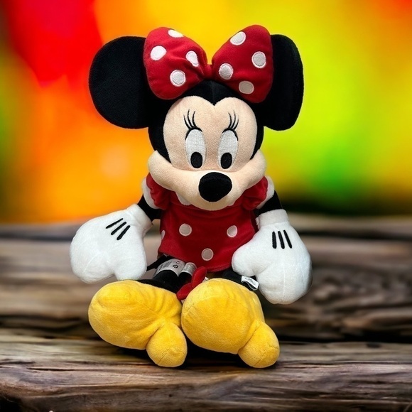 Disney Minnie Mouse Plush Red Black Stuffed Animal Large World Land Cruise - Picture 1 of 10